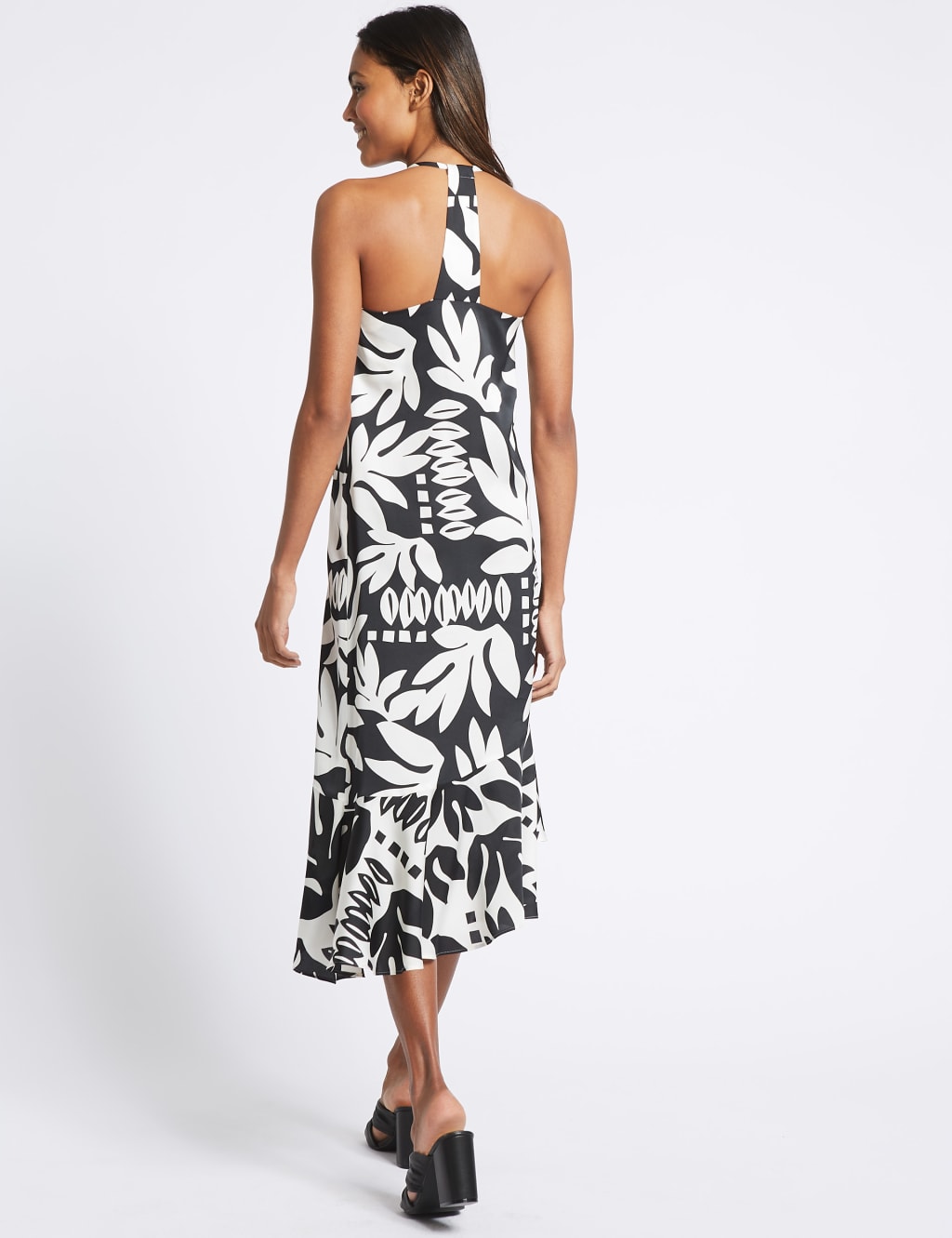 Printed Asymmetric Slip Midi Dress 5 of 5