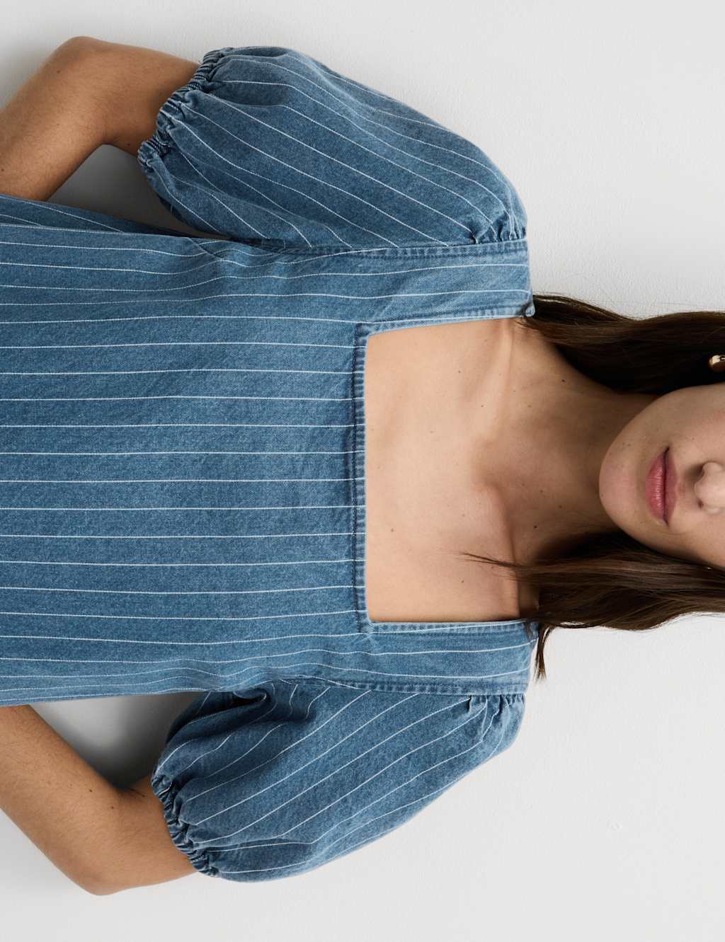 Pure Cotton Denim Striped Mini Shift Dress 3 of 5