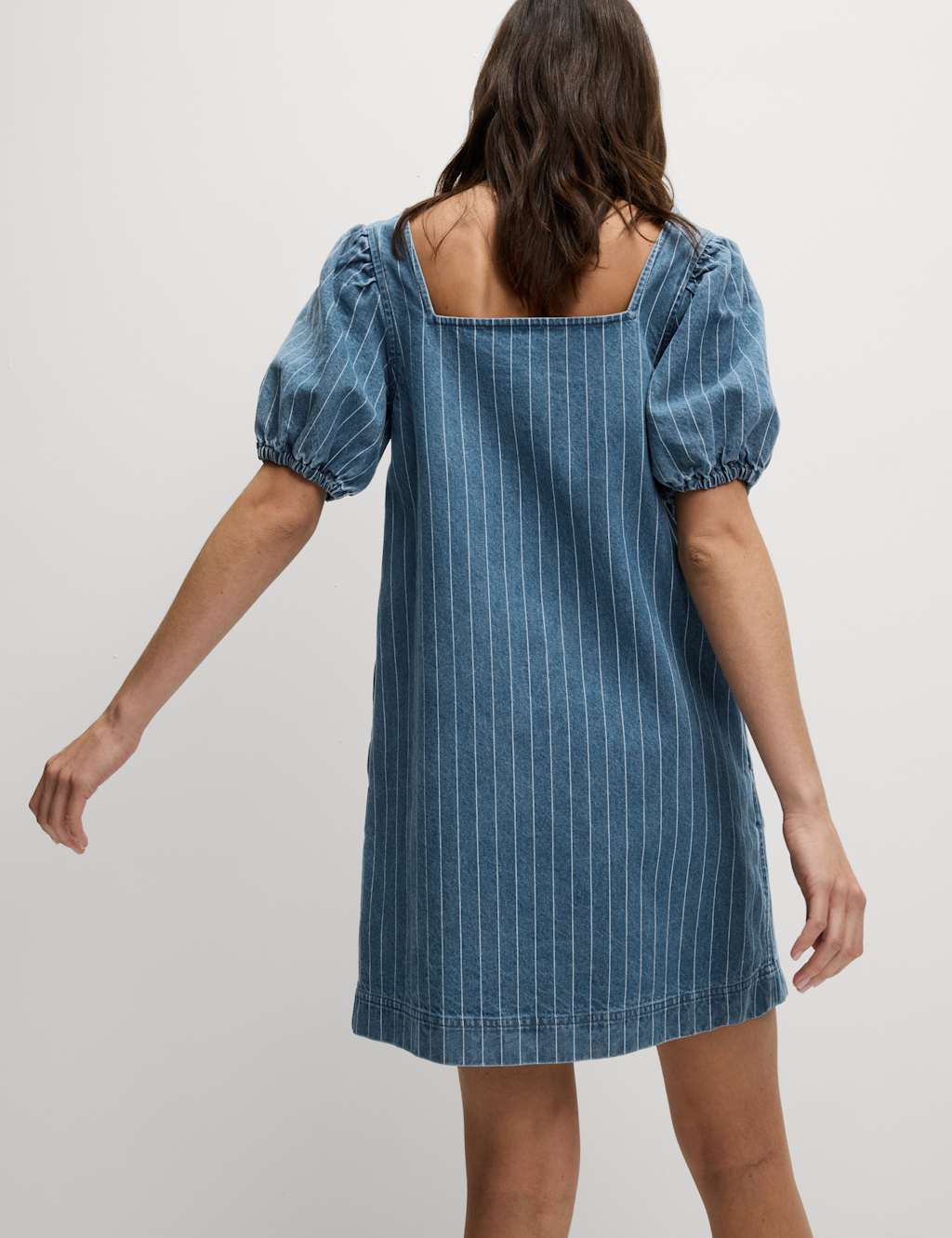 Pure Cotton Denim Striped Mini Shift Dress 5 of 5