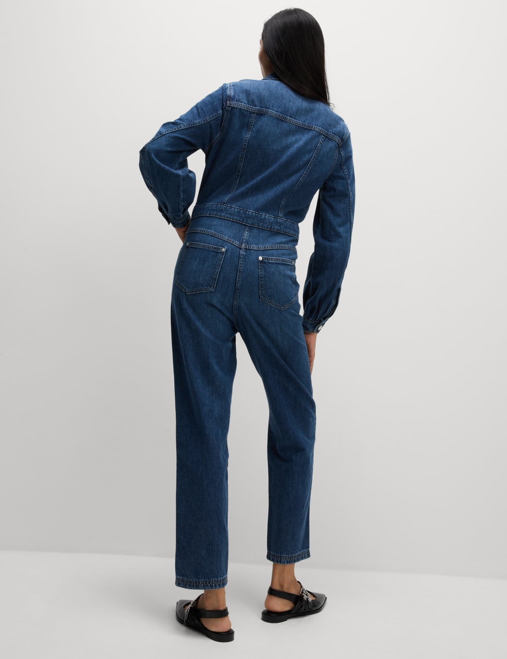Denim Waisted Jumpsuit M S Collection M S