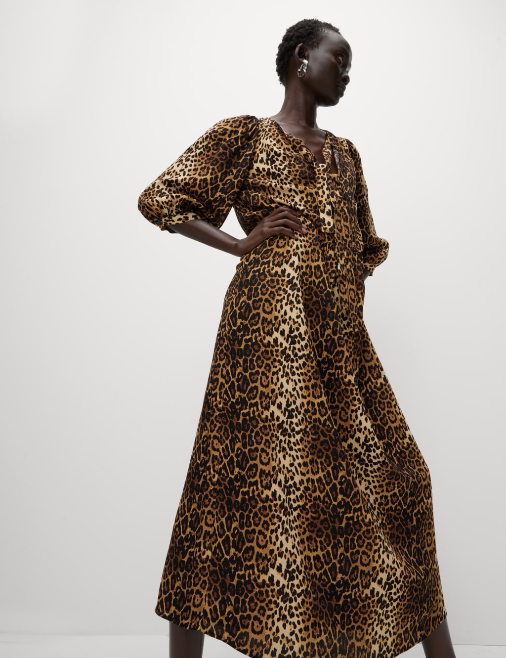 M and s animal print dress clearance