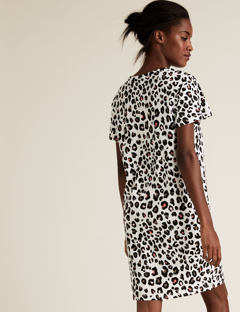 Pure Cotton Animal Print Mini T-Shirt Dress 4 of 5