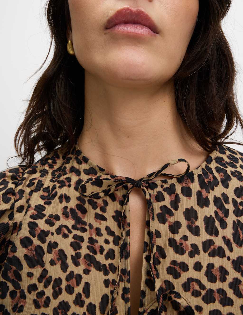 Lyocell Rich Leopard Print Mini Waisted Dress 4 of 6