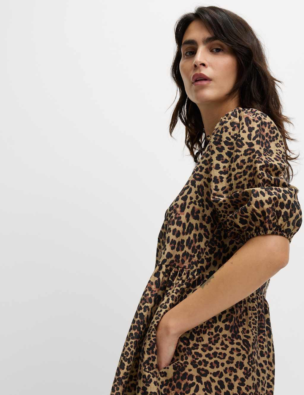Lyocell Rich Leopard Print Mini Waisted Dress 6 of 6