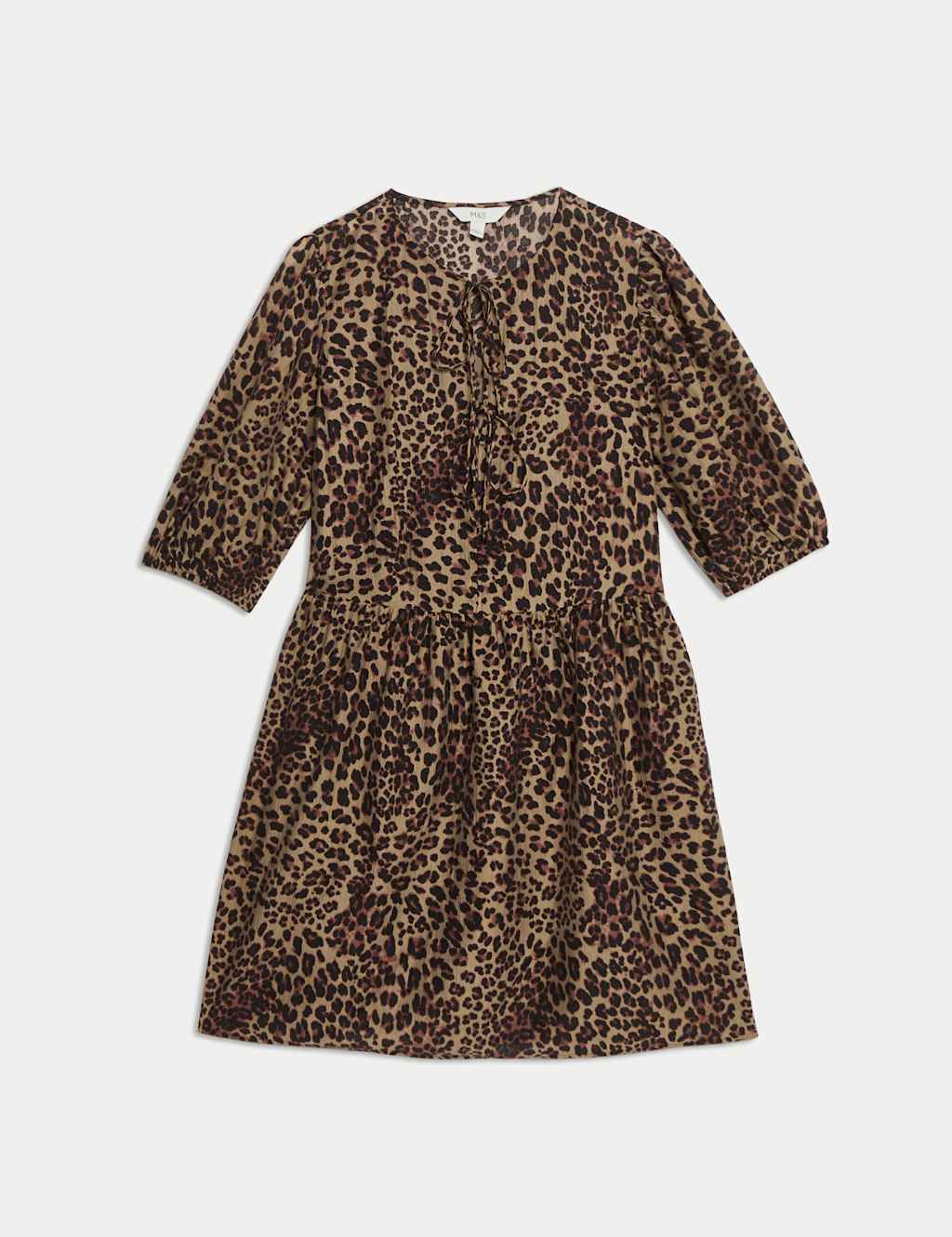 Lyocell Rich Leopard Print Mini Waisted Dress 2 of 6