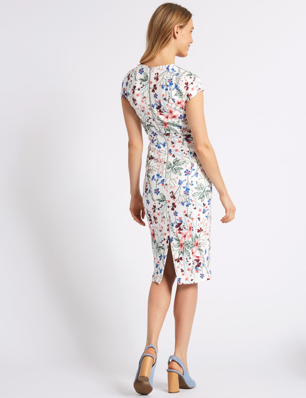 Floral Print Fuller Bust Bodycon Midi Dress 4 of 4