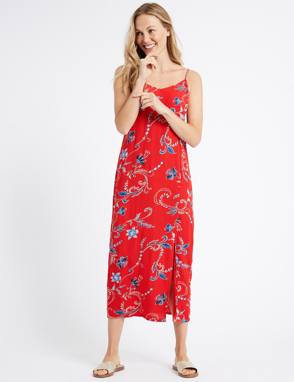 Floral Print Slip Maxi Dress M S Collection M S