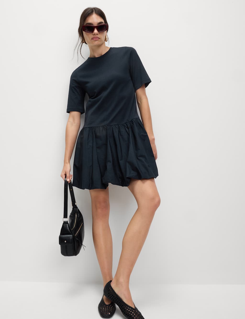Pure Cotton Mini Drop Waist Dress 3 of 5