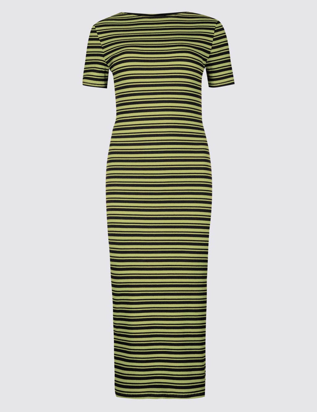 Cotton Rich Striped Bodycon Midi Dress M S Collection M S