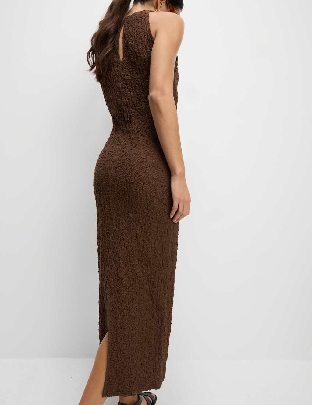 Cotton Rich Jersey Textured Midi Column Dress 5 of 6