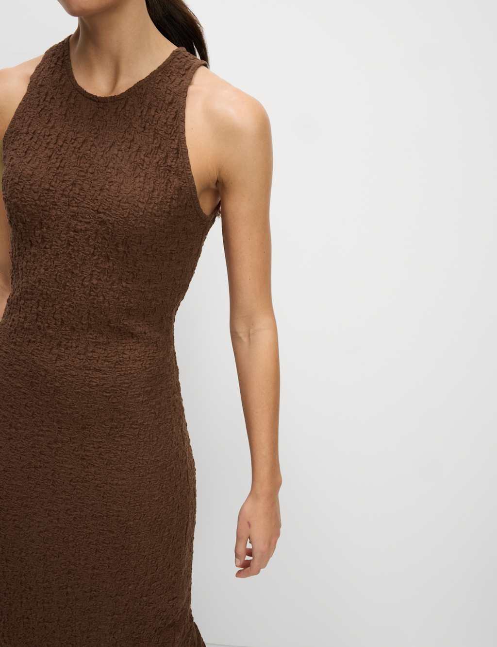 Cotton Rich Jersey Textured Midi Column Dress 6 of 6