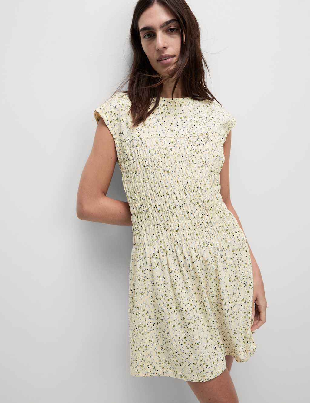 Pure Cotton Printed Mini Shirred Dress 3 of 6