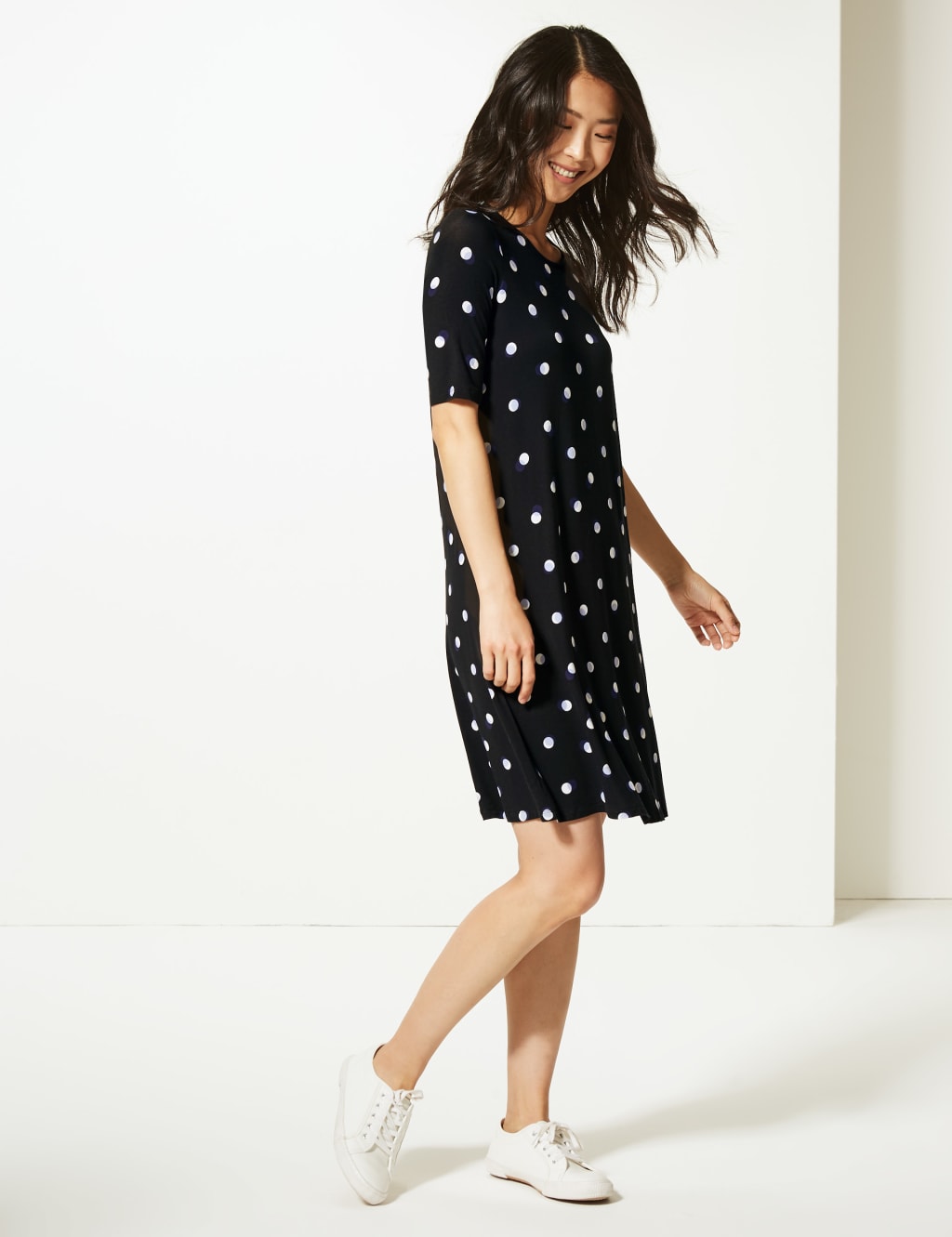Polka Dot Jersey Swing Dress M S Collection M S
