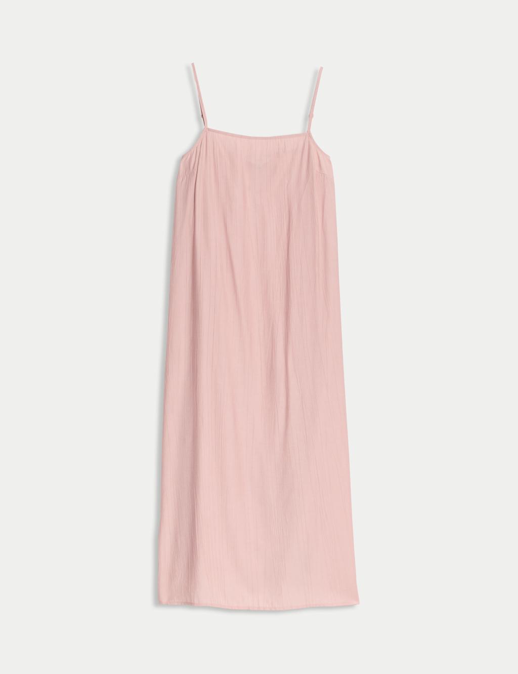 Textured Strappy Midi Cami Relaxed Dress 2 of 5