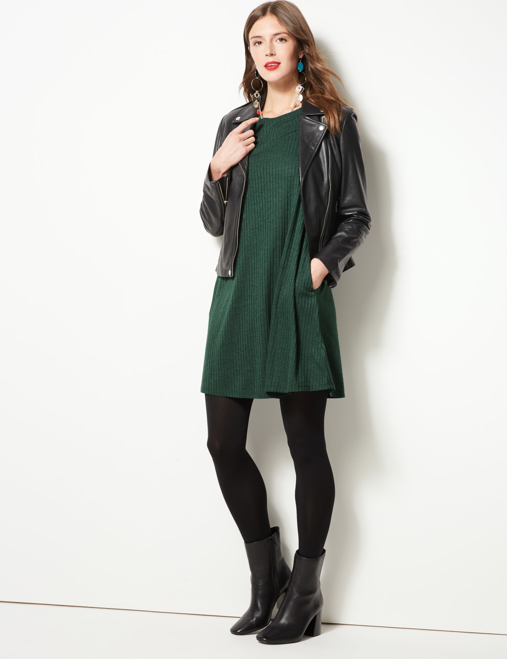 Swing dress and leggings top