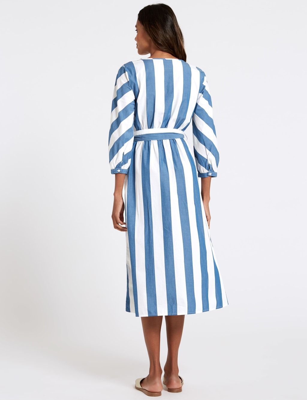 Pure Cotton Striped Midi Dress 4 of 4