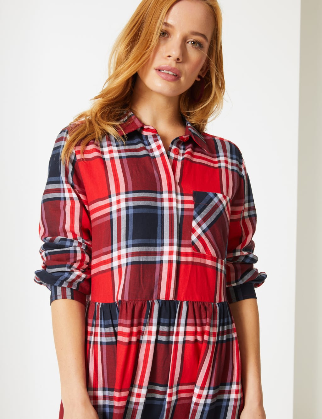 PETITE Pure Cotton Checked Dress 3 of 4