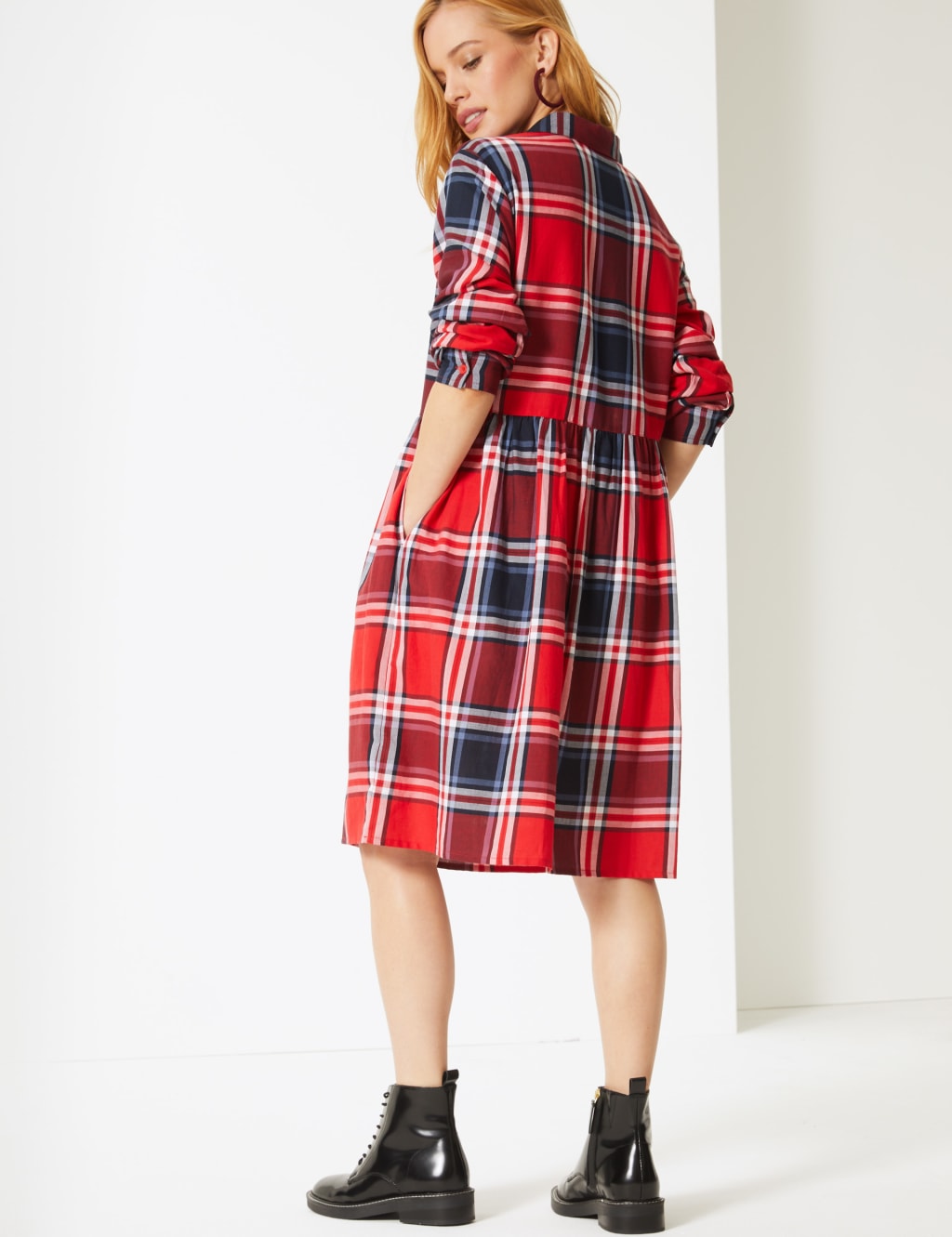 PETITE Pure Cotton Checked Dress 4 of 4
