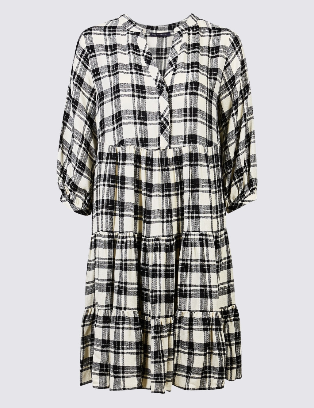 Checked Half Sleeve Skater Dress 2 of 6