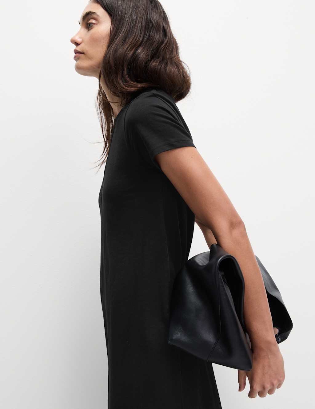 Pure Cotton Round Neck Midi T-Shirt Dress 6 of 6