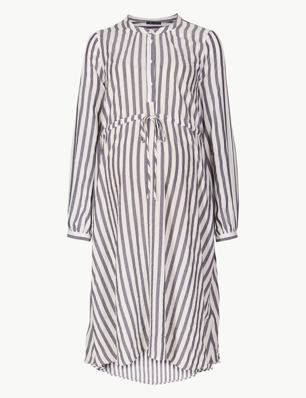 Maternity Striped Shirt Midi Dress 1 of 1
