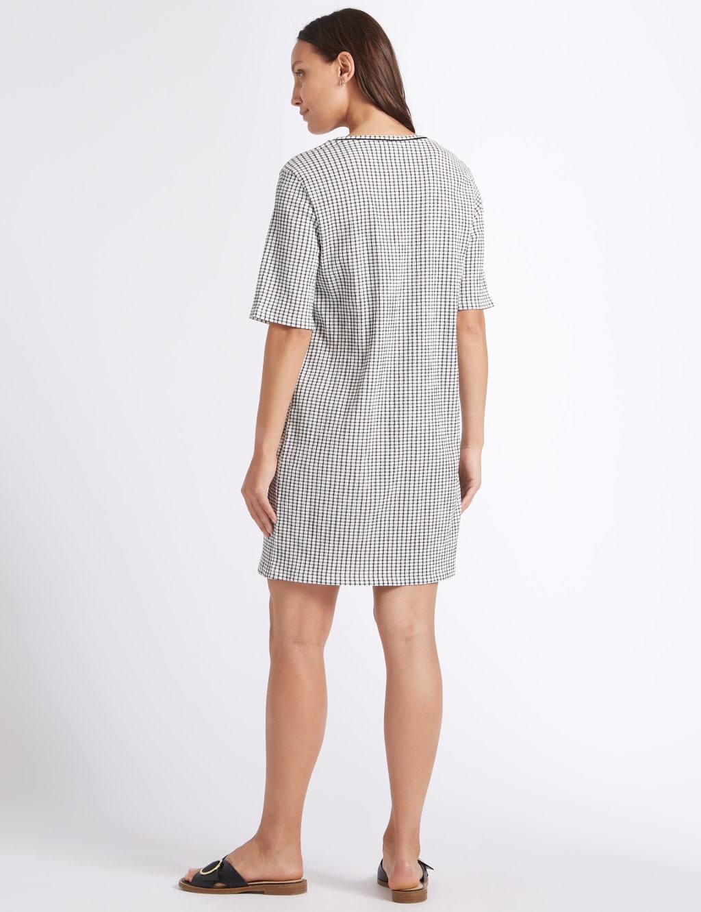 Checked Half Sleeve Tunic Mini Dress 4 of 4