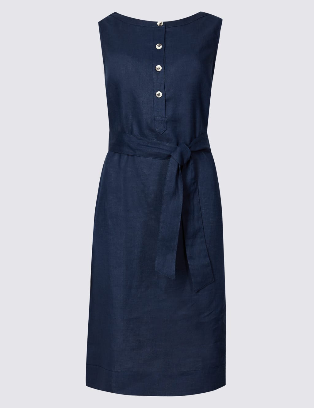 Pure Linen Belted Tunic Dress 2 of 4