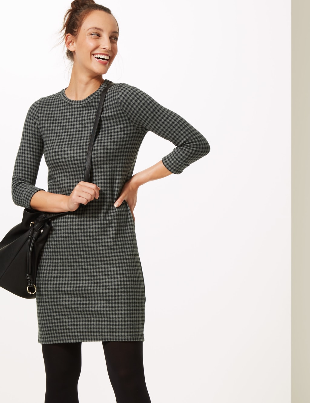 M&s checked dress discount