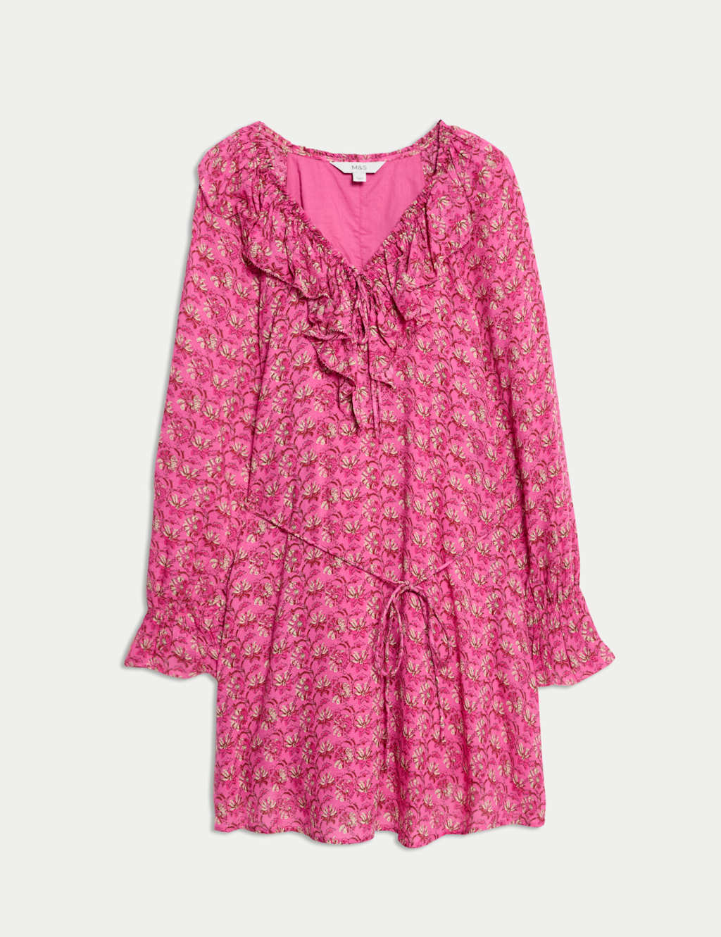 Floral V-Neck Mini Waisted Dress 2 of 5