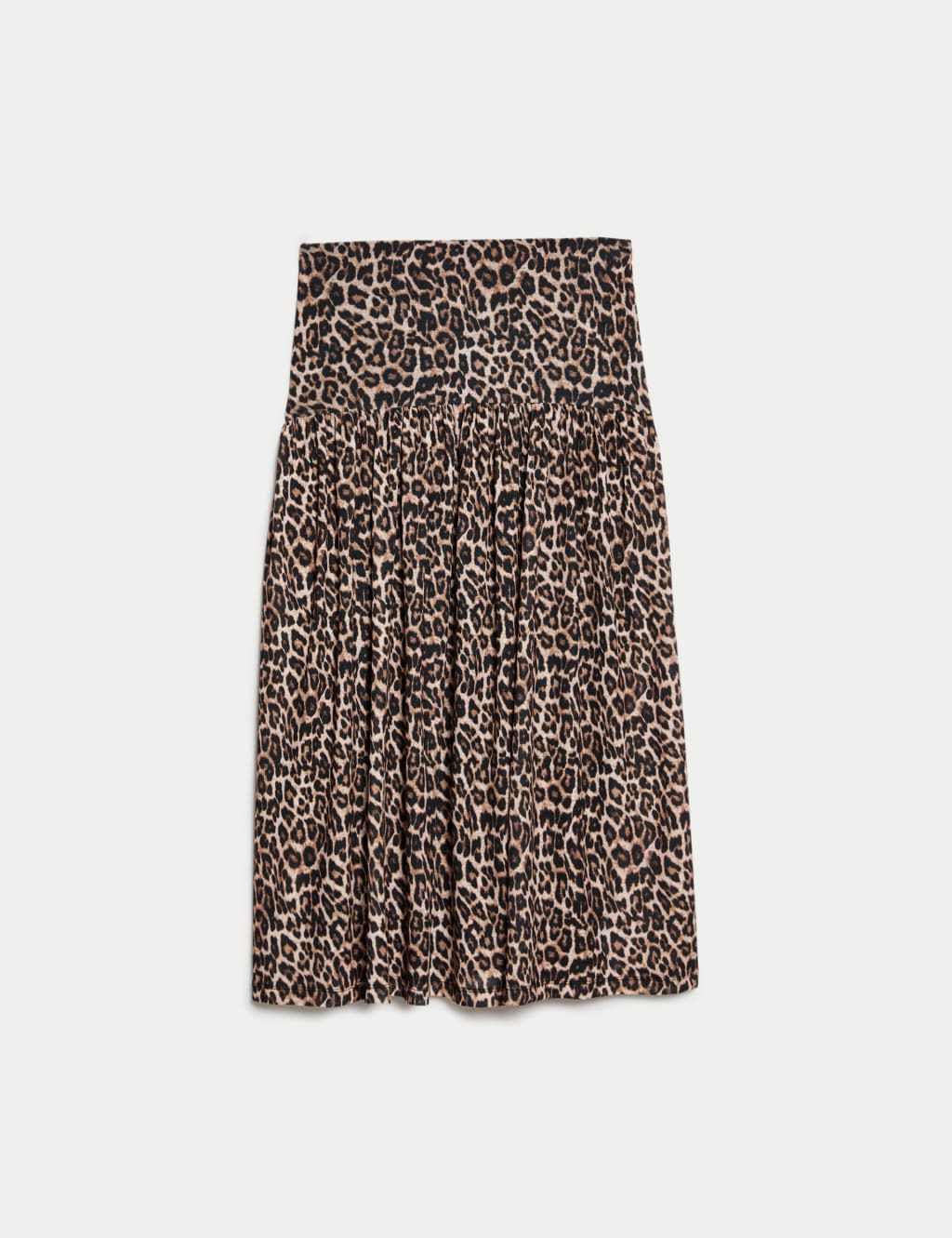 Jersey Animal Print Midi A Line Skirt
