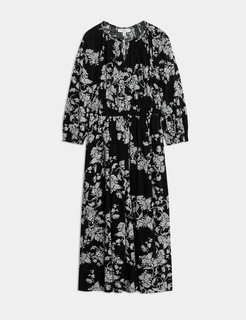 Cotton Blend Floral Midi Waisted Dress 2 of 5