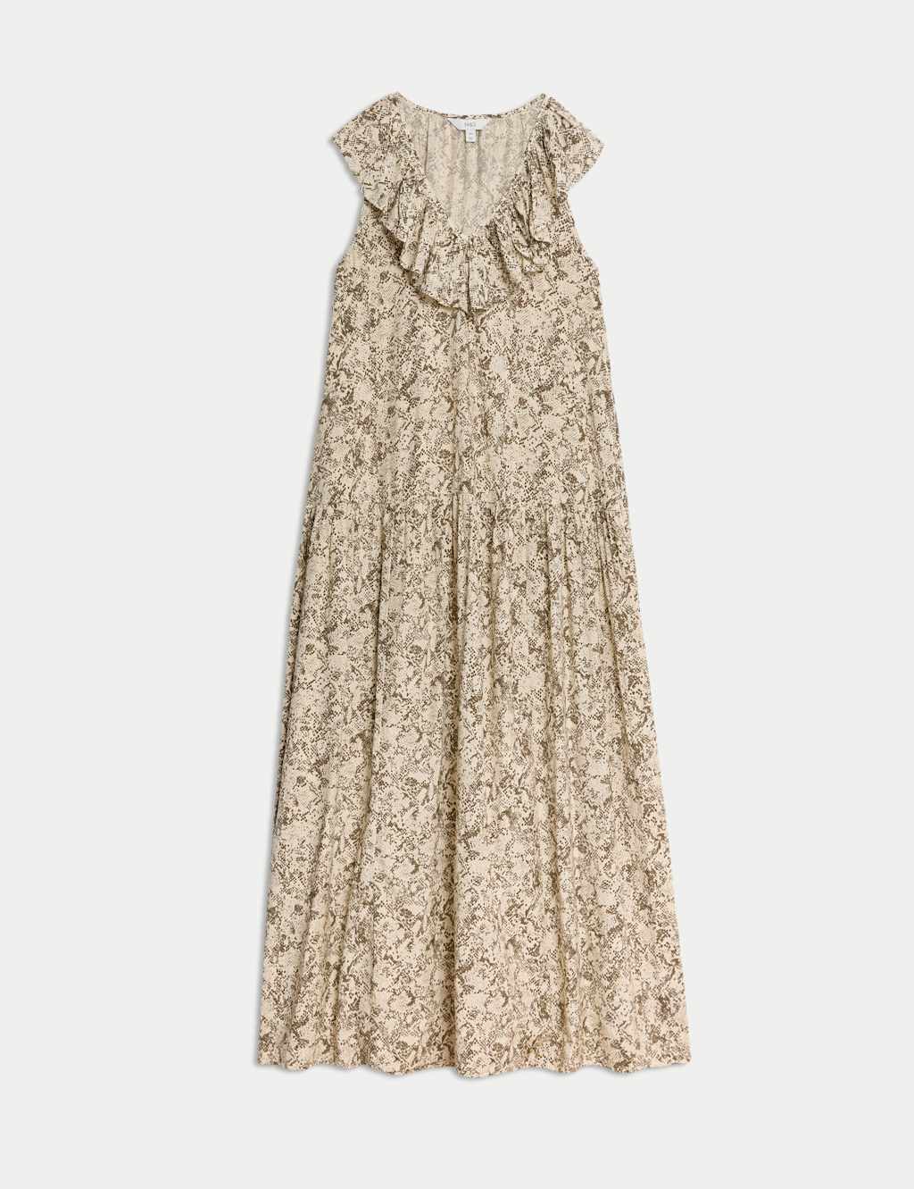 V-Neck Frill Detail Midaxi Relaxed Dress 2 of 5