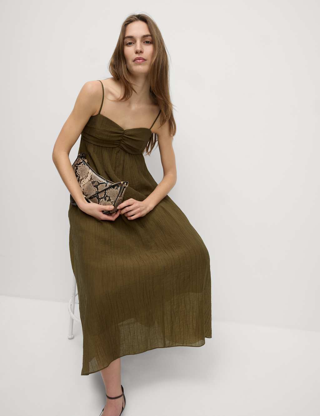 Lyocell Rich Textured Midaxi Cami Dress 1 of 6