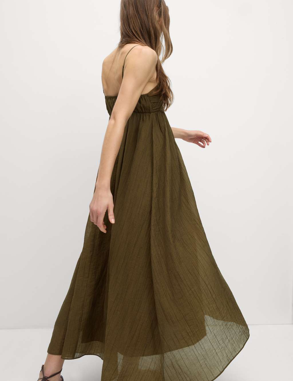 Lyocell Rich Textured Midaxi Cami Dress 4 of 6