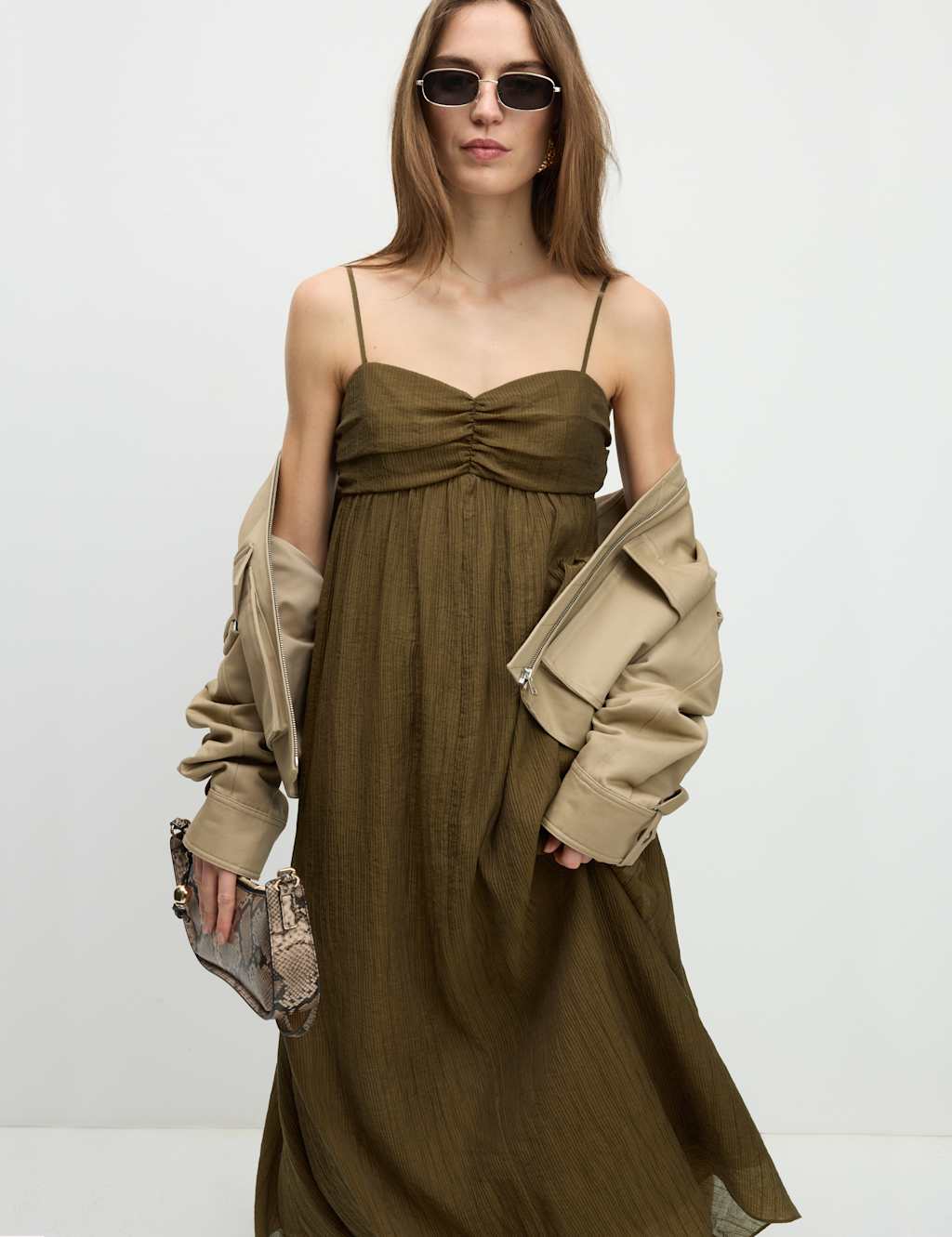 Lyocell Rich Textured Midaxi Cami Dress 6 of 6