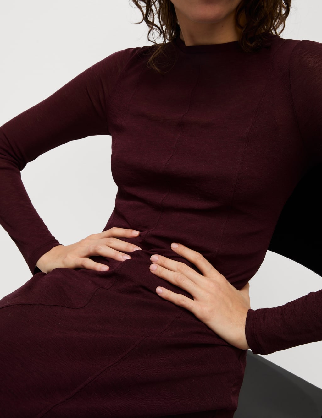 Mesh Jersey Midi Column Dress 4 of 7