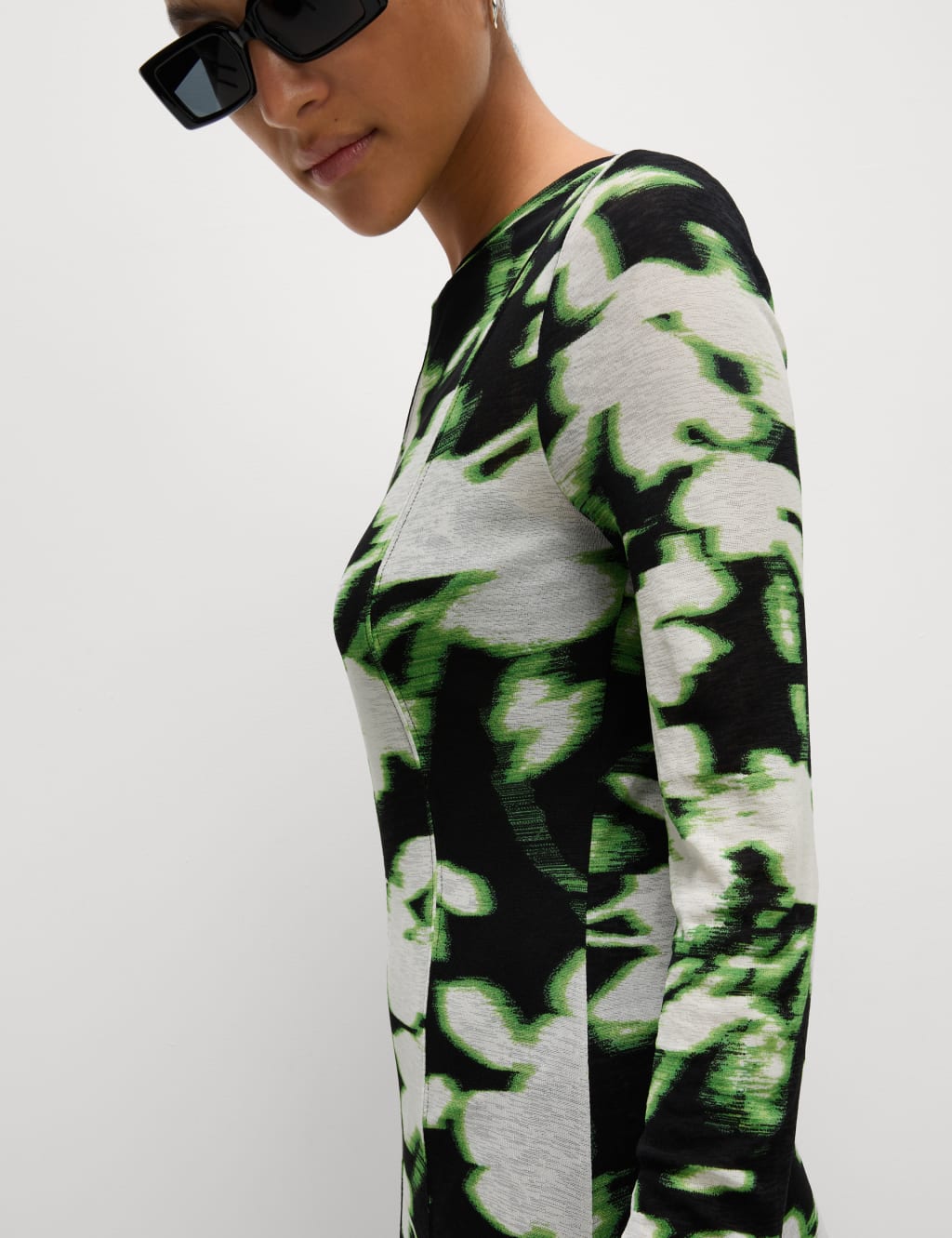 Mesh Jersey Floral Midi Column Dress 5 of 6