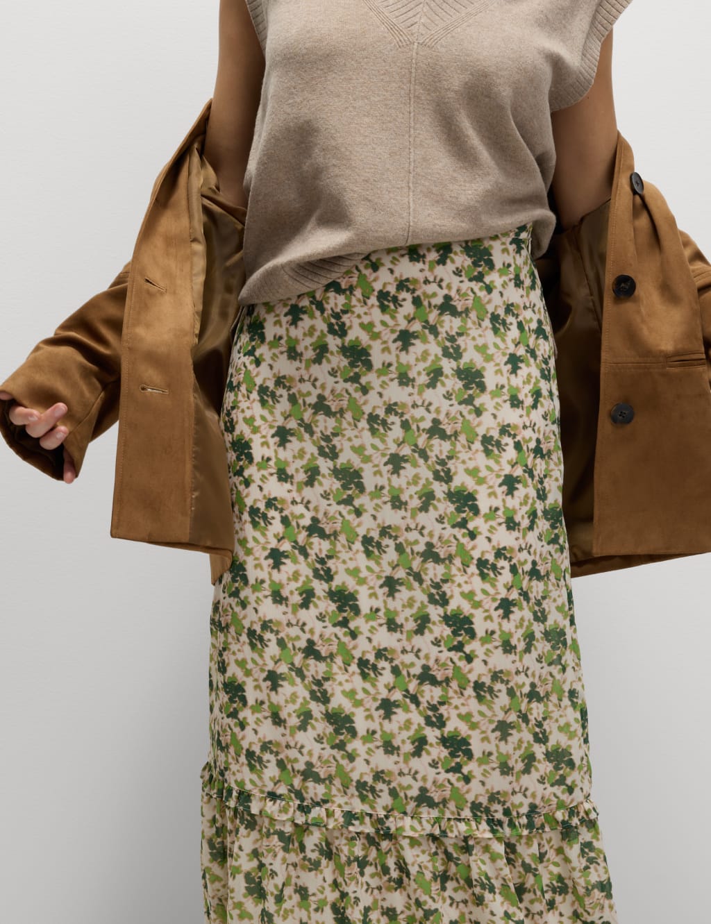 Chiffon Floral Midi Circle Skirt 4 of 4