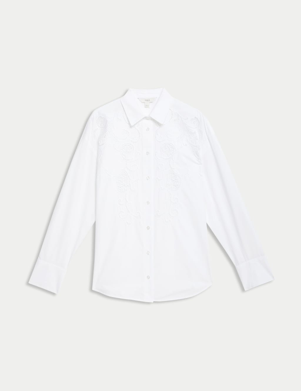 Pure Cotton Broderie Collared Shirt 2 of 6