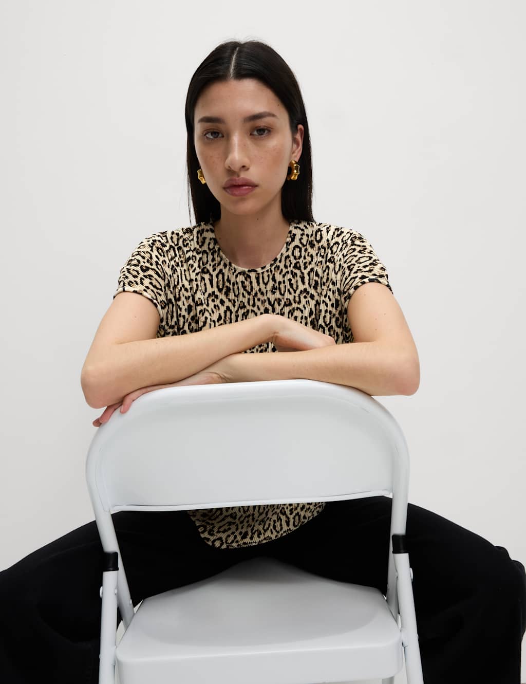 Animal Print Plisse Top 3 of 6