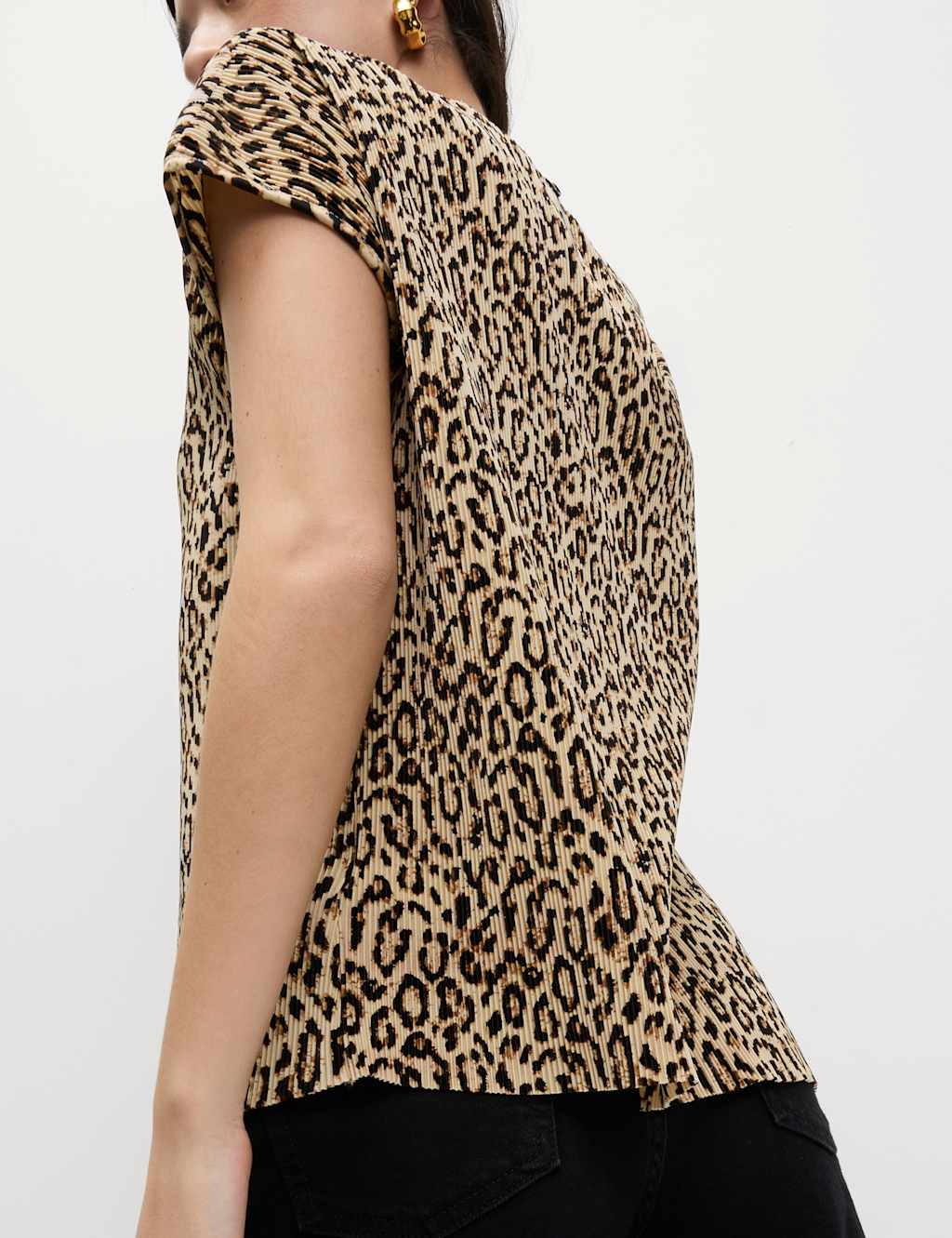 Animal Print Plisse Top 4 of 6
