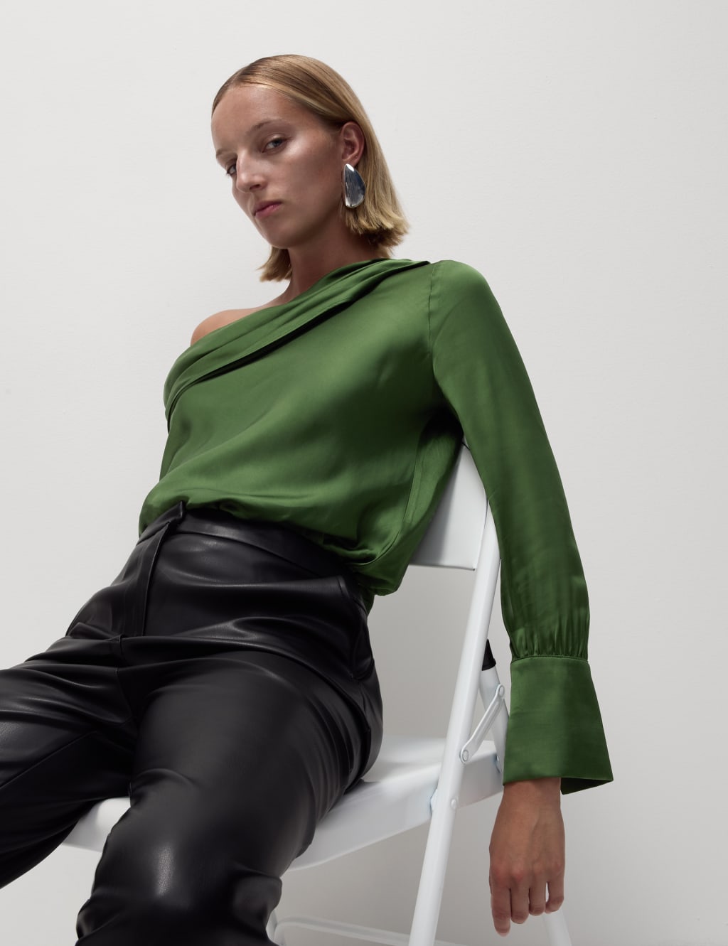 Satin Off The Shoulder Blouse