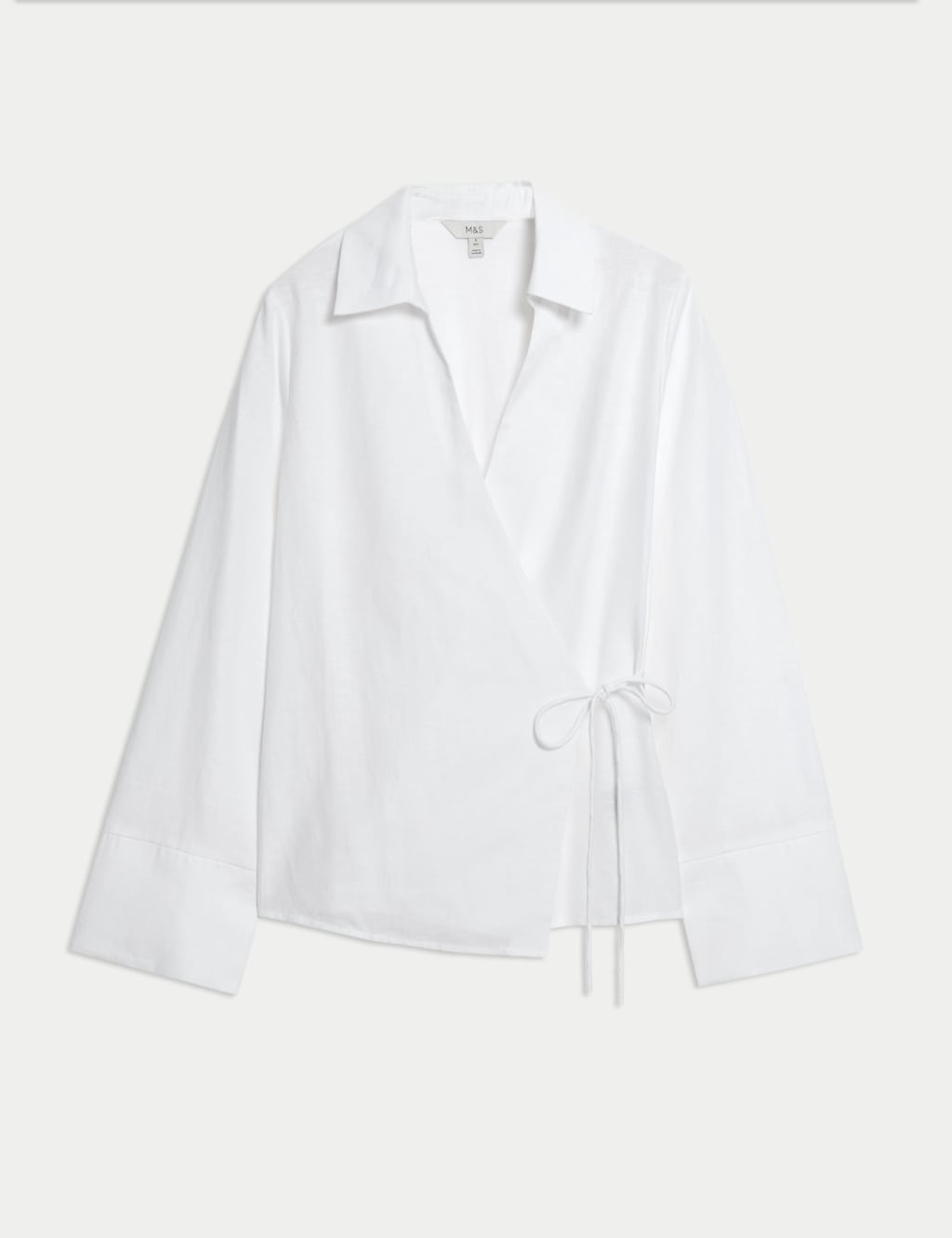 Linen Rich Collared Tie Front Shirt 2 of 6