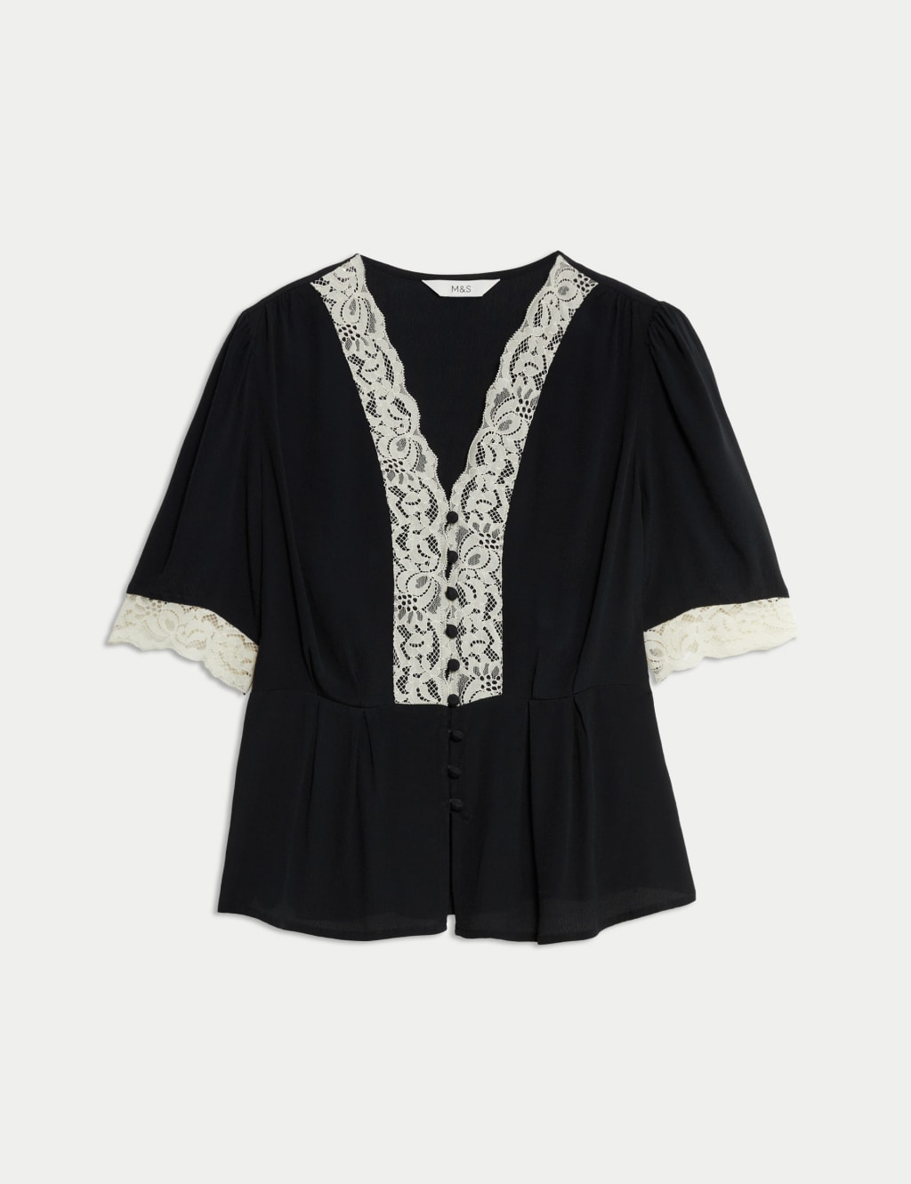 V-Neck Lace Detail Blouse 2 of 5