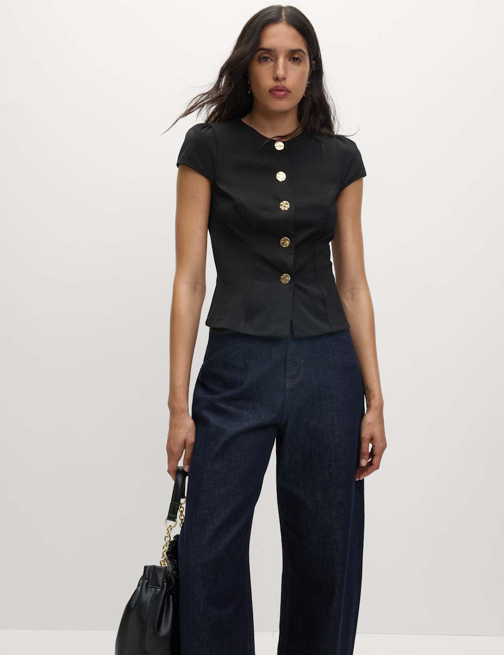 Button Through Cap Sleeve Top 4 of 6
