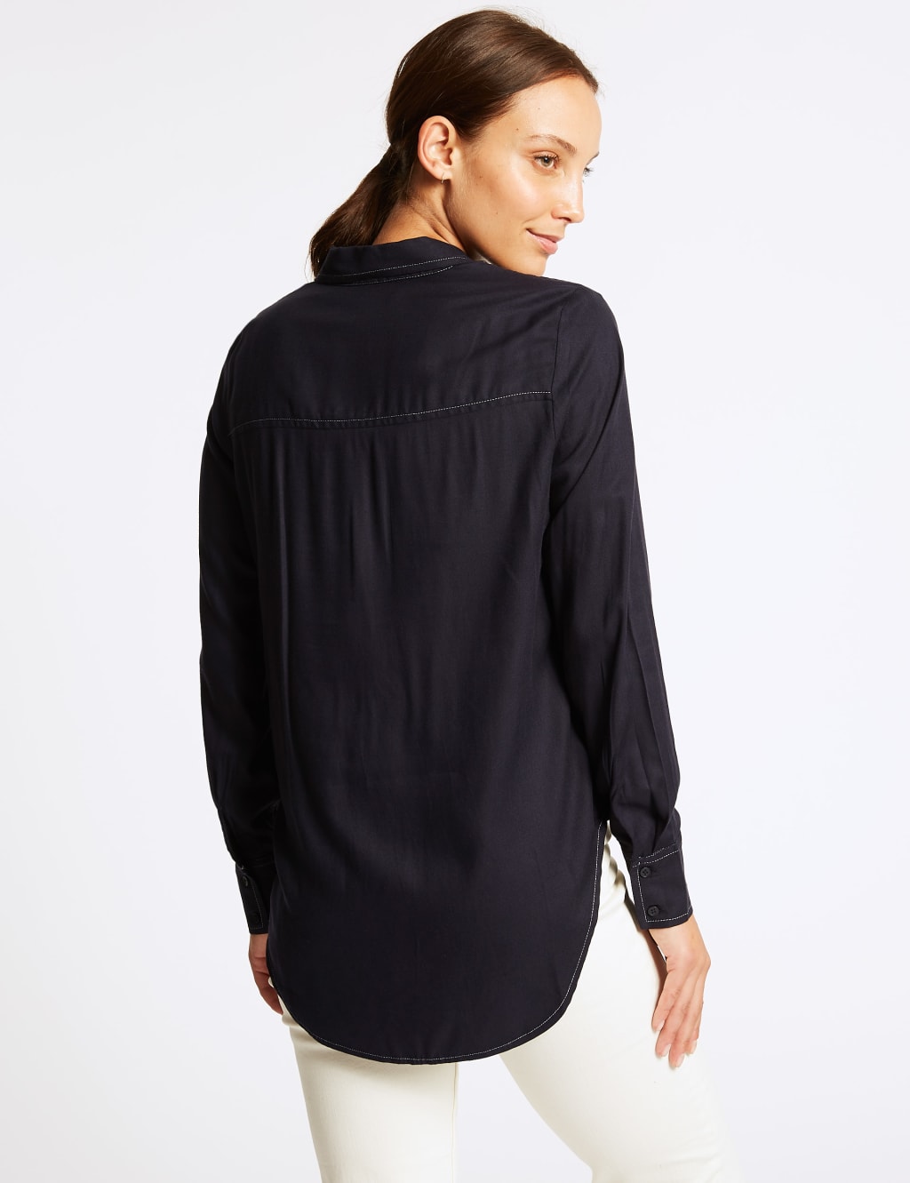 Contrasting Stitch Long Sleeve Shirt 4 of 5