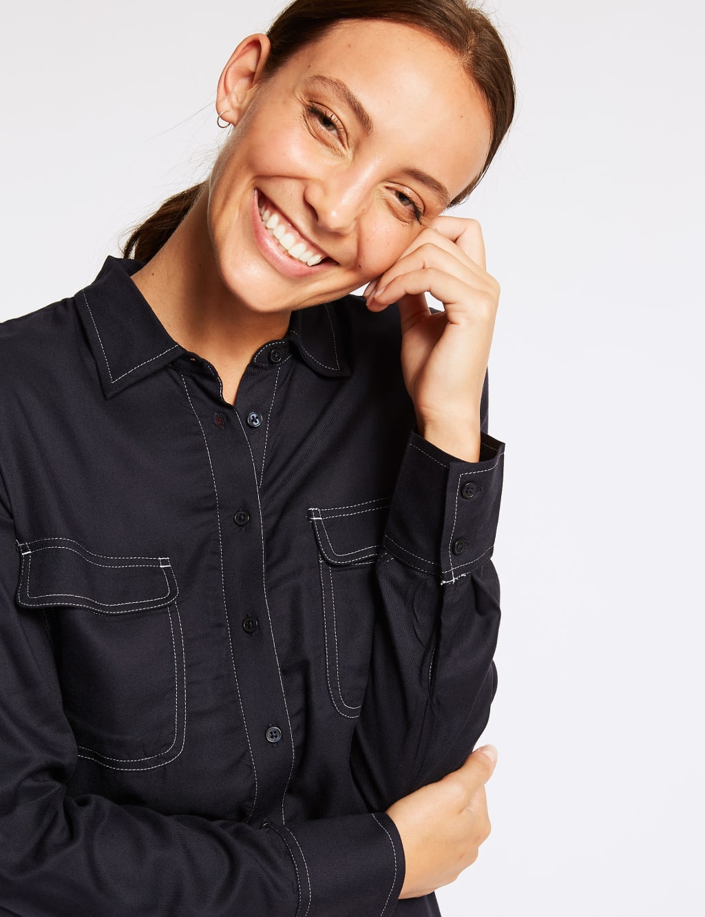 Contrasting Stitch Long Sleeve Shirt 5 of 5