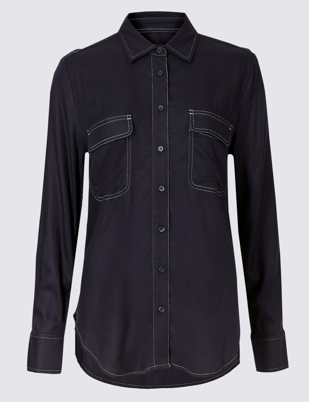 Contrasting Stitch Long Sleeve Shirt 2 of 5