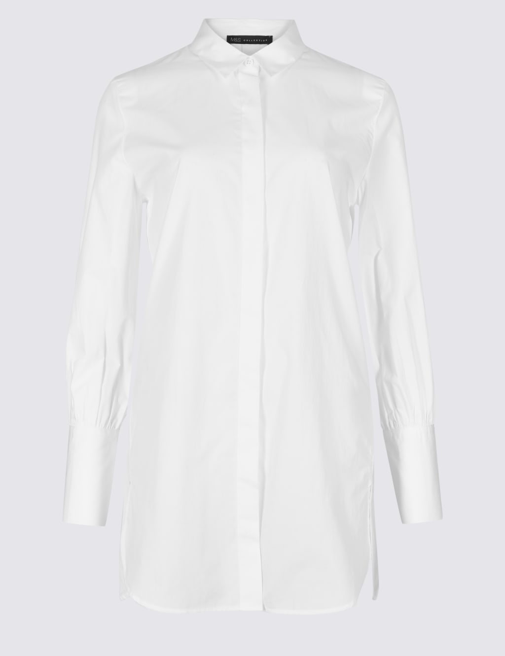Pure Cotton Longline Long Sleeve Shirt 2 of 5