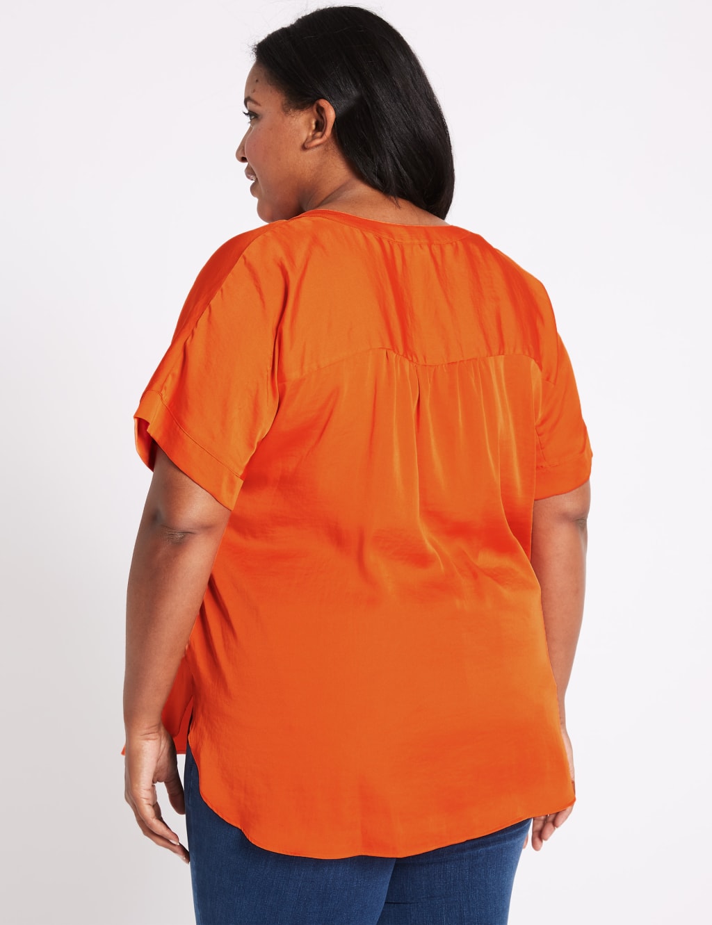 CURVE Popover Notch Neck Half Sleeve Blouse 3 of 3